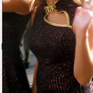 ✨ Curtain Call Performance Dress – Black Swirl Sparkle Dance Dress ✨